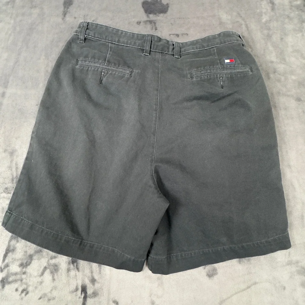 Tommy Hilfiger Chino Shorts Mens 33 Navy Blue Pleated Cotton Vintage 2705